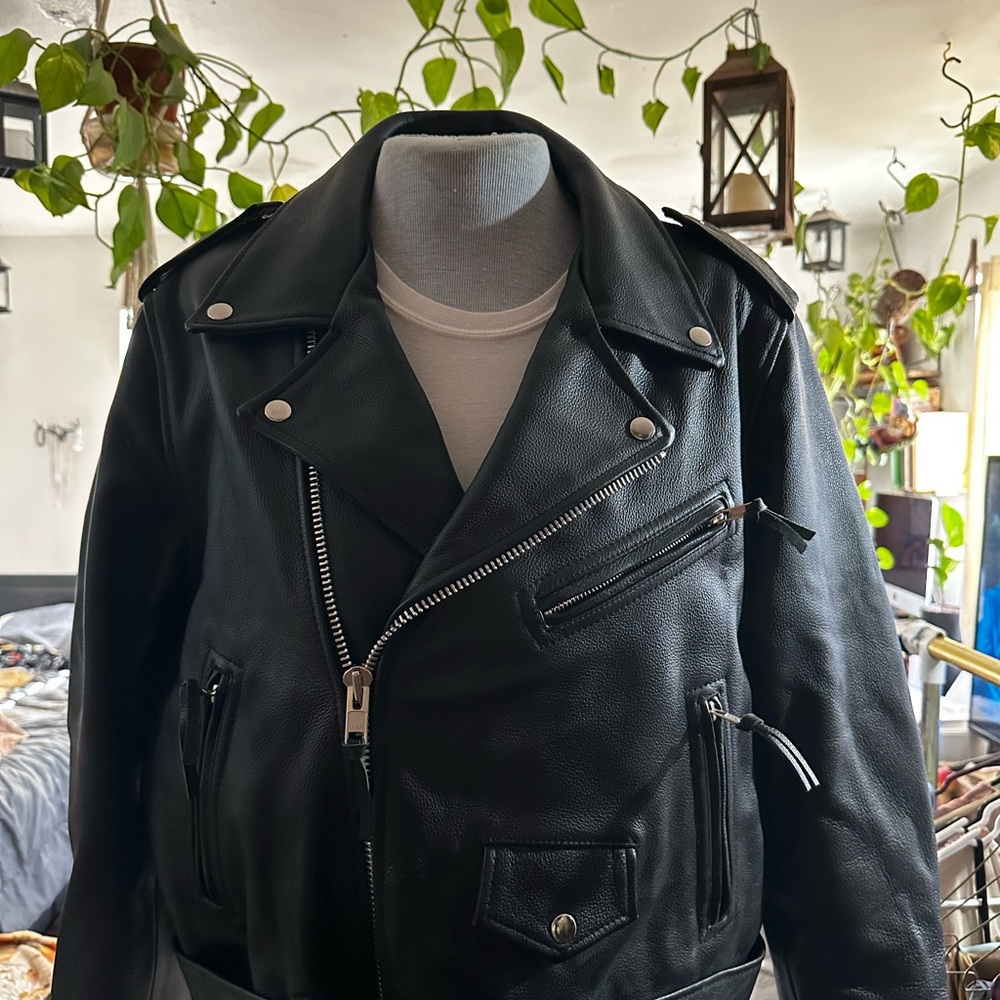 Selby Black Leather Biker Jacket The Alley